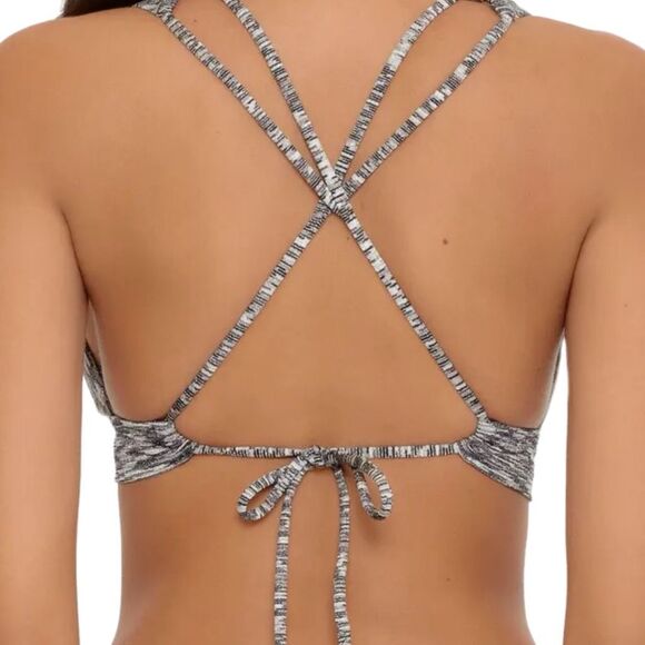 BECCA Sundance Split Halter Bikini Top - Gray - Size Small - Picture 5 of 8